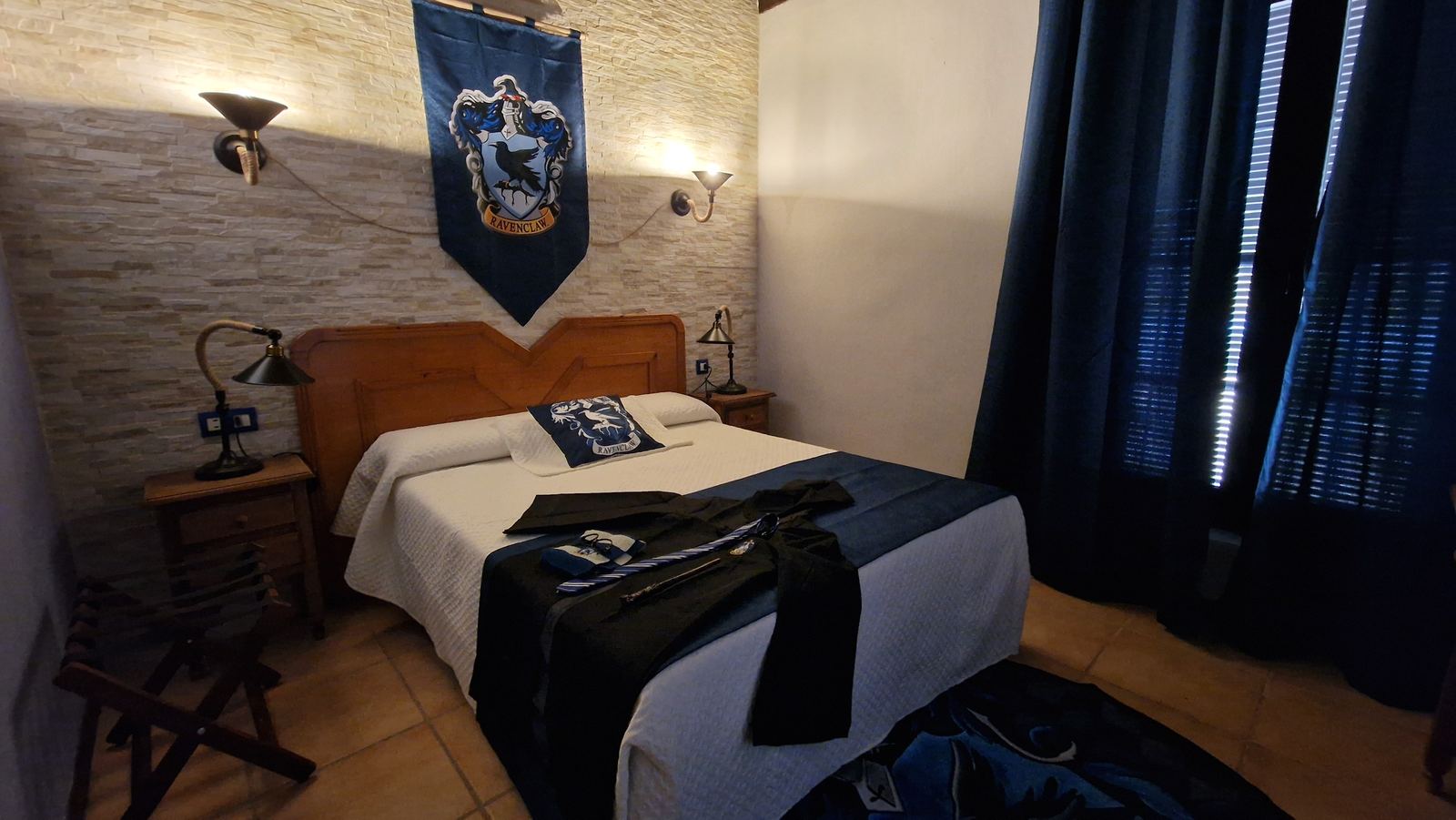 Habitación de matrimonio en tonos azules